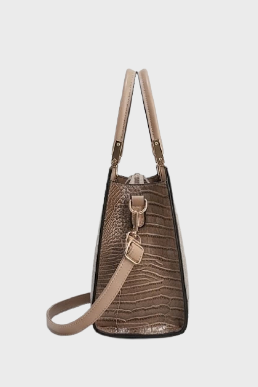 Croc Embossed Top Handle Tote Bag Women