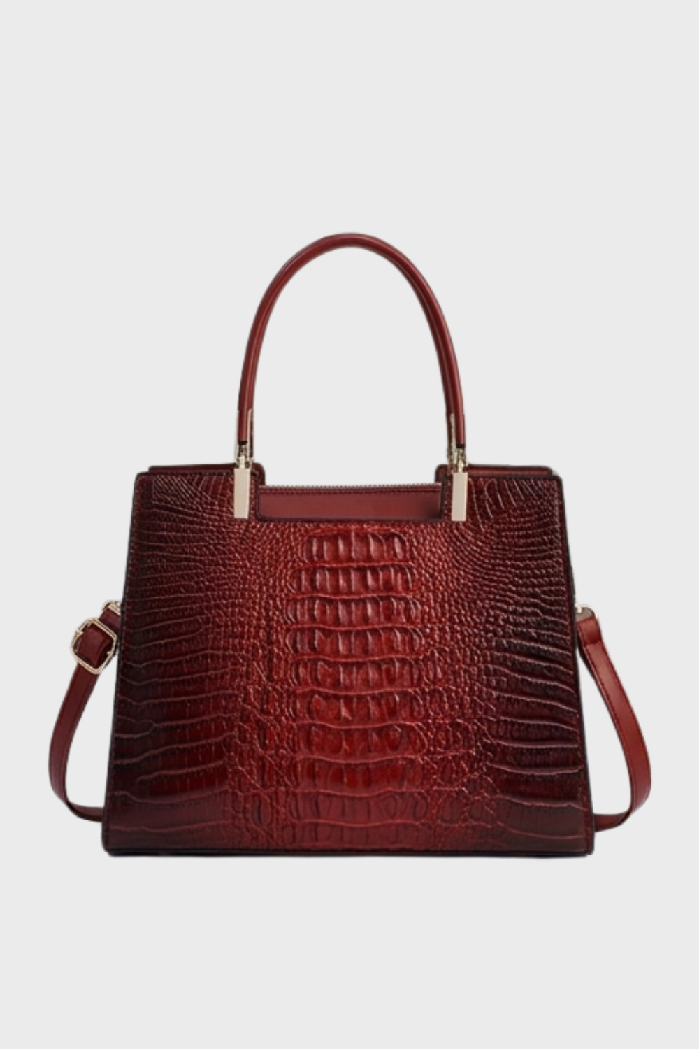 Croc Embossed Top Handle Tote Bag Women
