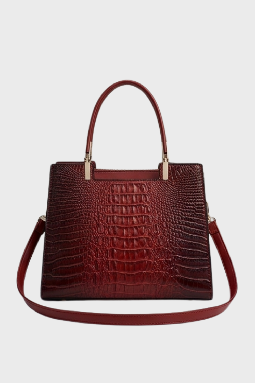 Croc Embossed Top Handle Tote Bag Women
