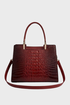 Croc Embossed Top Handle Tote Bag Women
