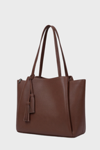 Brown Tassel Leather Tote Bag Women