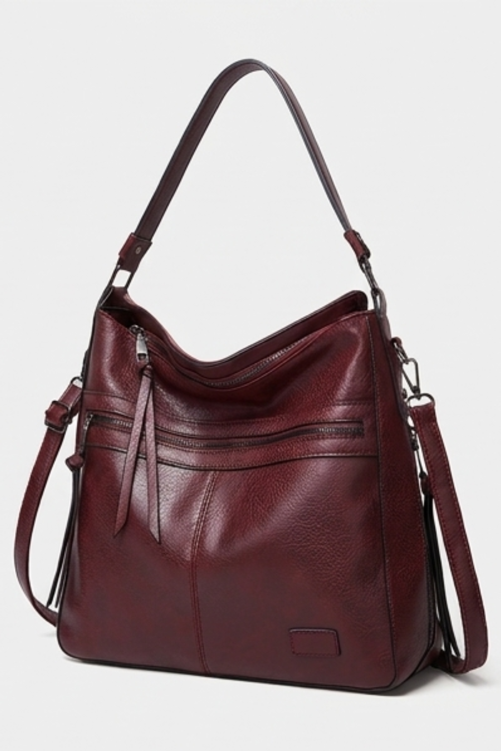 Leather Hobo Shoulder Bag With Coin Purse Women