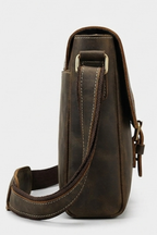 Coffee Brown Vintage Leather Crossbody Bag Women