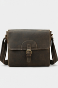 Coffee Brown Vintage Leather Crossbody Bag Women
