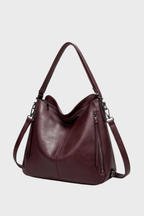 Mahogany 3 Piece Leather Hobo Bag Set Women