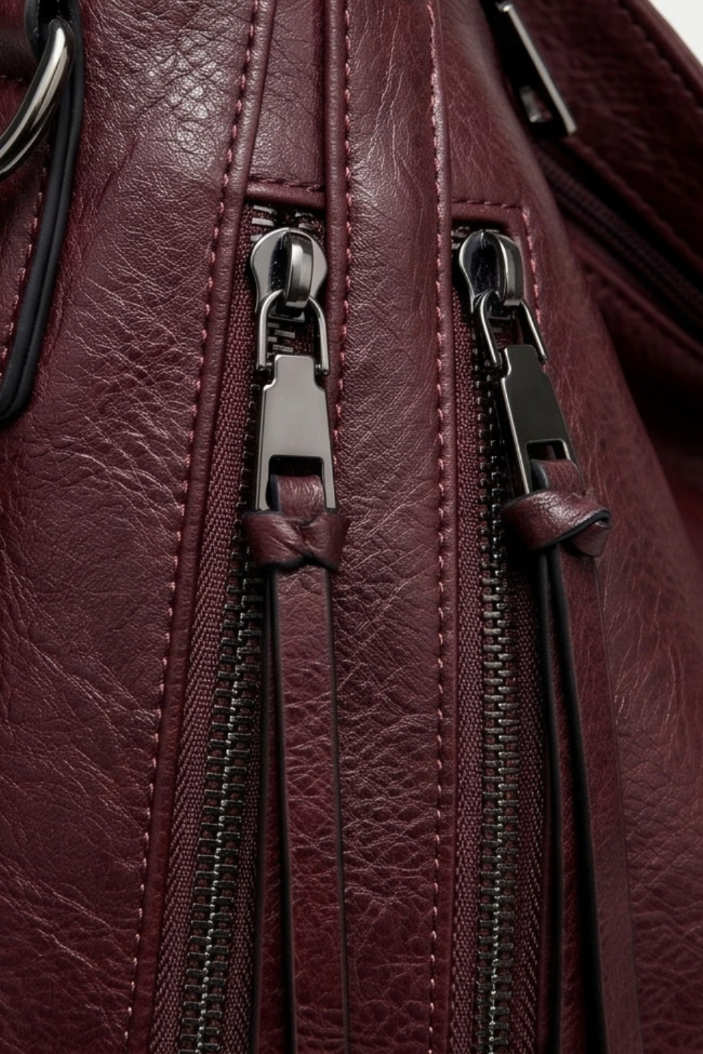 Mahogany 3 Piece Leather Hobo Bag Set Women