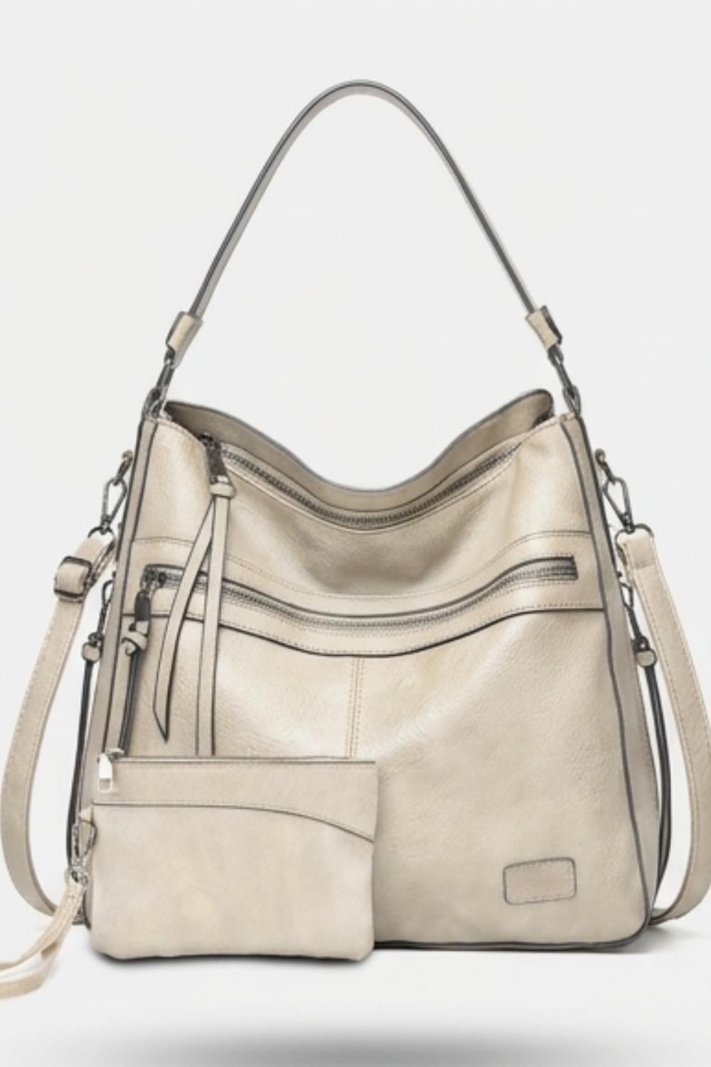 Leather Hobo Shoulder Bag With Coin Purse Women